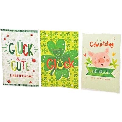 Magni, Grusskarte + Briefpapier, Glückwunschkarten Geburtstag Kleeblätter 100 Stück 8fach sortiert (100 Stk.) Magni, Grusskarte + Briefpapier, Glückwunschkarten Geburtstag Kleeblätter 100 Stück 8fach sortiert (100 Stk.)
