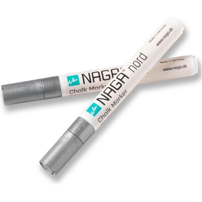 Naga, Marker, Glastavle marker sølv 4,5 mm Dry Erase med vendbar spids fra rund til skrå 2 stk. i pakke Sølv 14,5x (2x) Naga, Marker, Glastavle marker sølv 4,5 mm Dry Erase med vendbar spids fra rund til skrå 2 stk. i pakke Sølv 14,5x (2x)