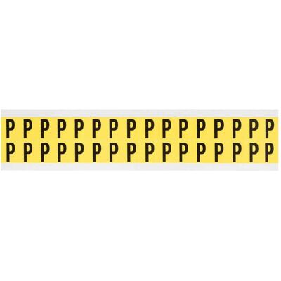 Brady, Etiketten, 3420-P, B-499, Nylongwebe, Buchst. P, Schwarz a. Gelb, 14x19mm, Schrifth. 16mm(25 K. á 32 E. Brady, Etiketten, 3420-P, B-499, Nylongwebe, Buchst. P, Schwarz a. Gelb, 14x19mm, Schrifth. 16mm(25 K. á 32 E.