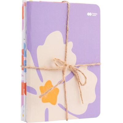 Happy Color, Heft + Block, Genähtes Notizbuch A6/32K Bloom Pastell (3 Stück) (A6, Blanko, Gepunktet, Liniert, Weicher Einband) Happy Color, Heft + Block, Genähtes Notizbuch A6/32K Bloom Pastell (3 Stück) (A6, Blanko, Gepunktet, Liniert, Weicher Einband)