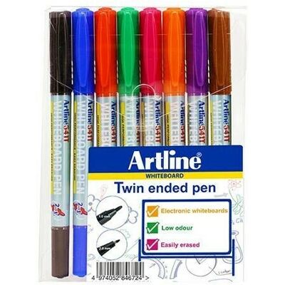 Artline, Marker, whiteboard pen, double-ended, 8 colors (8x) Artline, Marker, whiteboard pen, double-ended, 8 colors (8x)