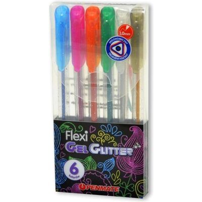 Penmate, Schreibstifte, Flexi Abra Gel Gelstift 6 Farben Glitzer (6x) Penmate, Schreibstifte, Flexi Abra Gel Gelstift 6 Farben Glitzer (6x)