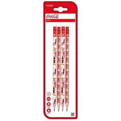 Teka, Bleistift, HB-Bleistift mit Radiergummi Coca-Cola 4 Stk (HB, 4x) Teka, Bleistift, HB-Bleistift mit Radiergummi Coca-Cola 4 Stk (HB, 4x)