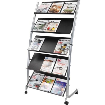 Alba, Prospektständer, Prospektregal, für 20 x DIN A4, Breite: 820 mm 5 Fächer für je 3 Dokumente bis max. 240 x 320 mm, St (A4) Alba, Prospektständer, Prospektregal, für 20 x DIN A4, Breite: 820 mm 5 Fächer für je 3 Dokumente bis max. 240 x 320 mm, St (A4)