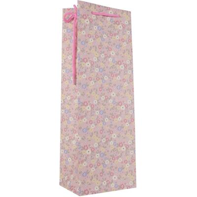 Idena, Geschenkverpackung, Flaschentasche Blumen Kraftpapier 140g/m² pink 12,5x35x9cm Idena, Geschenkverpackung, Flaschentasche Blumen Kraftpapier 140g/m² pink 12,5x35x9cm