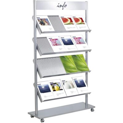 Kerkmann, Prospektständer, Prospektregal silber DIN A4 (A4) Kerkmann, Prospektständer, Prospektregal silber DIN A4 (A4)