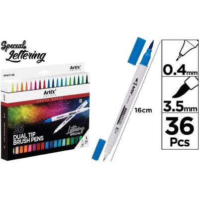 Artix, Marker, Doppelseitiger Pinselmarker, 36 Farben (36x) Artix, Marker, Doppelseitiger Pinselmarker, 36 Farben (36x)