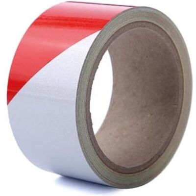 Perel Klebeband, Reflektierendes Band 5cm x 10m - Rot/Weiss (50 mm) Perel Klebeband, Reflektierendes Band 5cm x 10m - Rot/Weiss (50 mm)