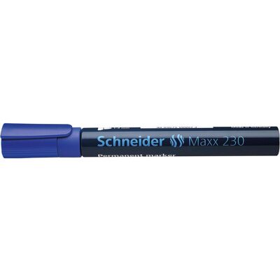 Schneider, Marker, Permanentmarker Maxx 230 Strichstärke: 1-3 mm Schreibfarbe: blau (1x) Schneider, Marker, Permanentmarker Maxx 230 Strichstärke: 1-3 mm Schreibfarbe: blau (1x)