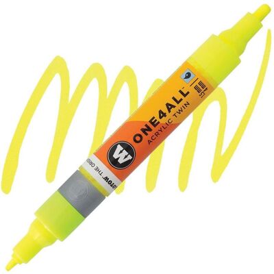 Molotow, Marker, Marqueur pour Maquettes - One4All Twin - Acrylique Jaune Fluo Phospho. - 1,5/4mm - -220 - 15 cm (1x) Molotow, Marker, Marqueur pour Maquettes - One4All Twin - Acrylique Jaune Fluo Phospho. - 1,5/4mm - -220 - 15 cm (1x)