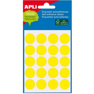 Apli, Etiketten, MINI-TASCHEN-ETIKETTEN gelb 19 Apli, Etiketten, MINI-TASCHEN-ETIKETTEN gelb 19