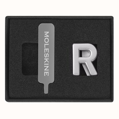 Moleskine, Heft + Block, Pin Buchstabe R Silber (Kein Einband) Moleskine, Heft + Block, Pin Buchstabe R Silber (Kein Einband)