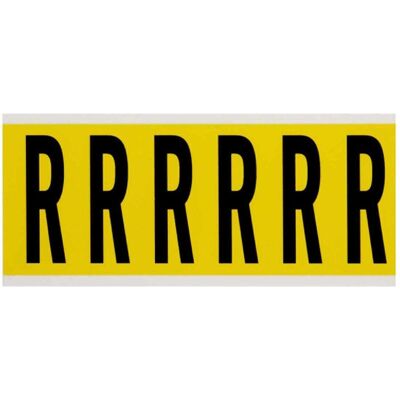 Brady, Etiketten, 3450-R, B-499, Nylongewebe, Buchstabe R, Schwarz auf Gelb, 38 x 89mm, Schrifth. 75mm(25 K. á Brady, Etiketten, 3450-R, B-499, Nylongewebe, Buchstabe R, Schwarz auf Gelb, 38 x 89mm, Schrifth. 75mm(25 K. á