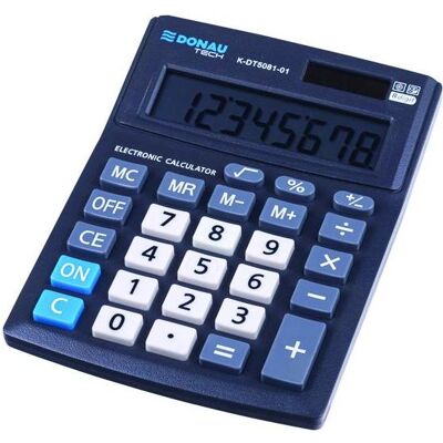 Donau, Taschenrechner, Bürorechner tech, 8-stellig, anzeige, masse 137x101x30mm, schwarz (Batteriebetrieb, Solarenergie) Donau, Taschenrechner, Bürorechner tech, 8-stellig, anzeige, masse 137x101x30mm, schwarz (Batteriebetrieb, Solarenergie)