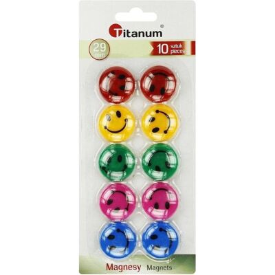 Titanum, Magnet, Magnete für Tafeln 29 mm, 10 Stück, Emoticons Titanum, Magnet, Magnete für Tafeln 29 mm, 10 Stück, Emoticons