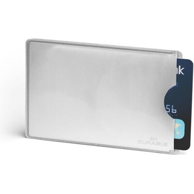 Durable, Informationsschild, Kreditkartenhülle RFID SECURE silber 5,4 x 8,6 cm Durable, Informationsschild, Kreditkartenhülle RFID SECURE silber 5,4 x 8,6 cm