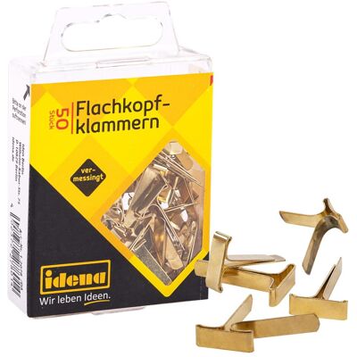 Idena, Büroklammer, Flachkopfklammern 50Stk., vermessingt (50x) Idena, Büroklammer, Flachkopfklammern 50Stk., vermessingt (50x)