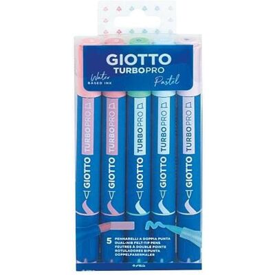 Magni, Malstifte, GIOTTO Doppel-Fasermaler Turbo Pro Pastel 5 Stück (5x) Magni, Malstifte, GIOTTO Doppel-Fasermaler Turbo Pro Pastel 5 Stück (5x)