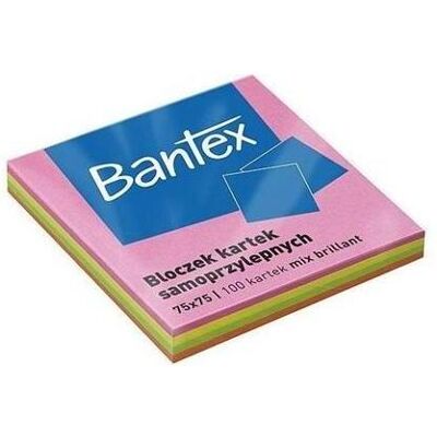 Bantex, Haftnotiz, Selbstklebender Block 75x75mm 100K Mix (75 x 75 mm) Bantex, Haftnotiz, Selbstklebender Block 75x75mm 100K Mix (75 x 75 mm)