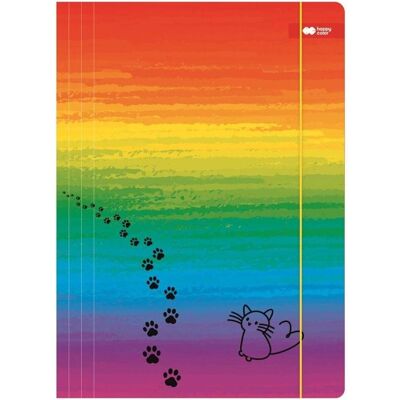 Teka, Ordner, Ordner mit Gummiband A4 Miaow Regenbogen HAPPY COLOR (A4+) Teka, Ordner, Ordner mit Gummiband A4 Miaow Regenbogen HAPPY COLOR (A4+)