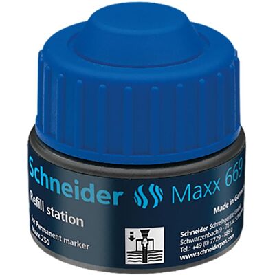 Schneider, Ersatzpatronen + Tintenfass, Permanentmarker Refill-Station 669 blau (Blau, 1 Stk.) Schneider, Ersatzpatronen + Tintenfass, Permanentmarker Refill-Station 669 blau (Blau, 1 Stk.)