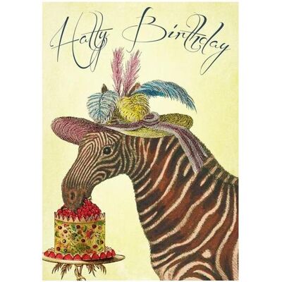 Madame Treacle, Grusskarte + Briefpapier, B6-Karte mit Umschlag Geburtstagszebra mit Hut (1 Stk.) Madame Treacle, Grusskarte + Briefpapier, B6-Karte mit Umschlag Geburtstagszebra mit Hut (1 Stk.)