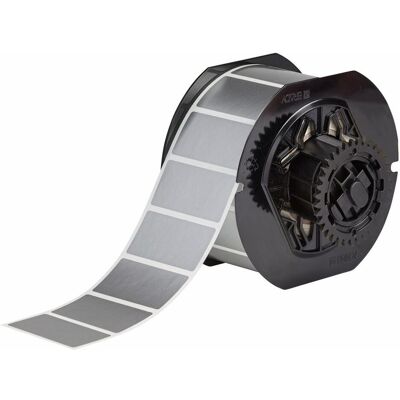 Brady, Etikettenrolle, B33-17-413, Polyester, Silber, 50.80 x 25.40 mm, permanent (1500 E.) (55.88 mm) Brady, Etikettenrolle, B33-17-413, Polyester, Silber, 50.80 x 25.40 mm, permanent (1500 E.) (55.88 mm)