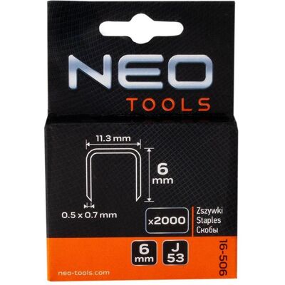 Neo, Büroklammer, Heftklammern Typ J, 6 mm, 2000 St. (1x) Neo, Büroklammer, Heftklammern Typ J, 6 mm, 2000 St. (1x)