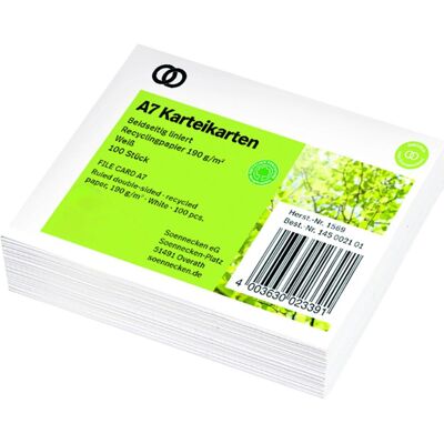 Soennecken, Karteikarten, Karteikarte oeco Recycling DIN A7 liniert weiss 100 St./Pack. (A7, 100x, 190 g/m²) Soennecken, Karteikarten, Karteikarte oeco Recycling DIN A7 liniert weiss 100 St./Pack. (A7, 100x, 190 g/m²)