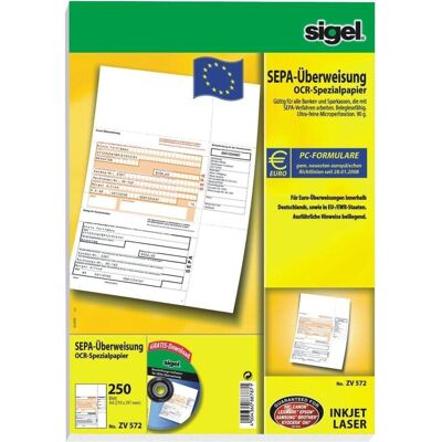 Sigel, Formular, Überweisung PC A4 (250x) Sigel, Formular, Überweisung PC A4 (250x)