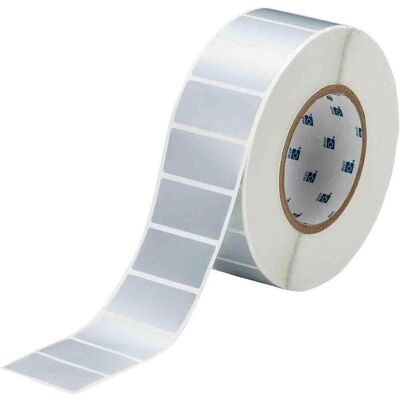 Brady, Etikettenrolle, THT-17-7576-3, Fälschungssicherer metallisierter Polyester, Silber, matt, 50.80 x 25.40 mm (55.88 mm) Brady, Etikettenrolle, THT-17-7576-3, Fälschungssicherer metallisierter Polyester, Silber, matt, 50.80 x 25.40 mm (55.88 mm)