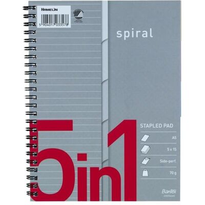 Bantex, Heft + Block, 5IN1 COLLEGE SHEET A5 LINED 5x15 SHEET (A5, Liniert) Bantex, Heft + Block, 5IN1 COLLEGE SHEET A5 LINED 5x15 SHEET (A5, Liniert)