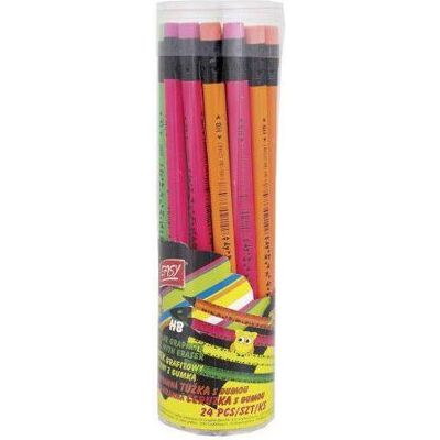 Spokey, Bleistift, Dreieckiger Graphitstift mit HB-Fluo-Radierer (HB, 24x) Spokey, Bleistift, Dreieckiger Graphitstift mit HB-Fluo-Radierer (HB, 24x)