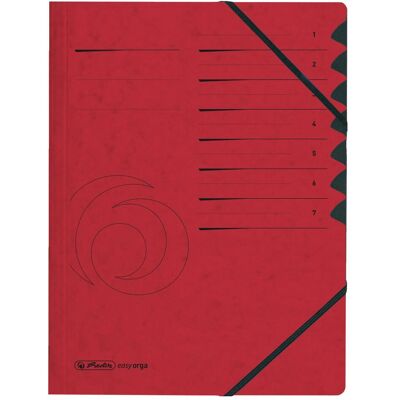 Herlitz, Mappe, Ordnungsmappe easyorga, A4, Karton, 7 Fächer, rot Colorspan-Karton, 355 g-qm, innen schwarzer Manila (A4) Herlitz, Mappe, Ordnungsmappe easyorga, A4, Karton, 7 Fächer, rot Colorspan-Karton, 355 g-qm, innen schwarzer Manila (A4)