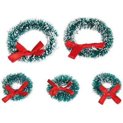 Rayher, Geschenkverpackung, Miniatur Weihnachtskränze, 5 Stück, Ø 3 + 5 cm (5x) Rayher, Geschenkverpackung, Miniatur Weihnachtskränze, 5 Stück, Ø 3 + 5 cm (5x)