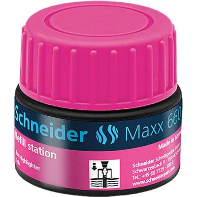 Schneider, Ersatzpatronen + Tintenfass, Tintenglas Nachfülltinte 660 Rosa (Rosa, 1 Stk.) Schneider, Ersatzpatronen + Tintenfass, Tintenglas Nachfülltinte 660 Rosa (Rosa, 1 Stk.)