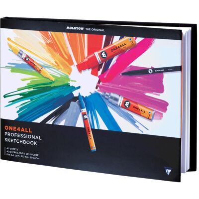 Molotow, Heft + Block, Skizzenbuch One4All Professional (A4, Blanko, Harter Einband) Molotow, Heft + Block, Skizzenbuch One4All Professional (A4, Blanko, Harter Einband)
