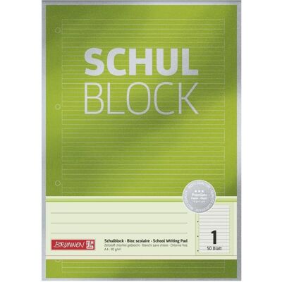 Brunnen, Heft + Block, Schulblock Premium A4 90g/qm 50 Blatt Lineatur 1 (A4, Kein Einband) Brunnen, Heft + Block, Schulblock Premium A4 90g/qm 50 Blatt Lineatur 1 (A4, Kein Einband)