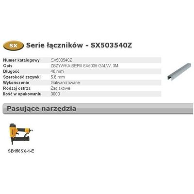 Bostitch, Büroklammer, Stanley SX503540Z Heftklammern Typ SX5035, 40 mm GALV 3000 Stück Bostitch, Büroklammer, Stanley SX503540Z Heftklammern Typ SX5035, 40 mm GALV 3000 Stück