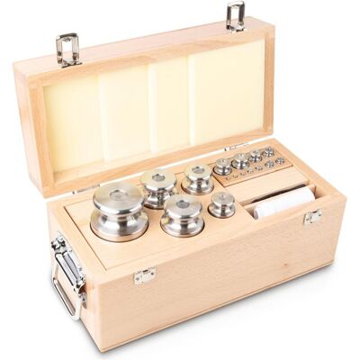 Kern, Feinwaage, 344-08 M1 Gewichtsatz, 1 g - 5 kg Edelstahl, im Holzetui (344-08) Kern, Feinwaage, 344-08 M1 Gewichtsatz, 1 g - 5 kg Edelstahl, im Holzetui (344-08)