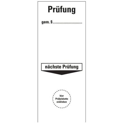 Hein, Etiketten, 4275 Grundplakette Prüfung gem....nächste Prüfung,Folie,selbstkl.,100x Hein, Etiketten, 4275 Grundplakette Prüfung gem....nächste Prüfung,Folie,selbstkl.,100x