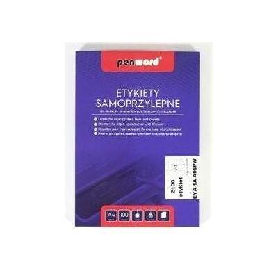 Penword, Etiketten, Selbstklebende Etiketten A4/100K 21x70x42,3mm Penword, Etiketten, Selbstklebende Etiketten A4/100K 21x70x42,3mm