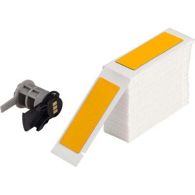 Brady, Etikettenrolle, M6-09-7593-YL, Aufgeschäumter Polyester, Gelb, glänzend, 25.00 x 75.00 mm, permanent (100 E. Brady, Etikettenrolle, M6-09-7593-YL, Aufgeschäumter Polyester, Gelb, glänzend, 25.00 x 75.00 mm, permanent (100 E.
