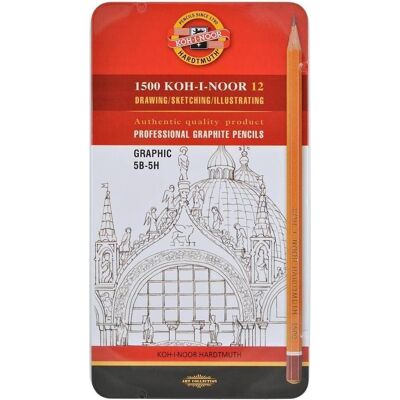 Koh-i-Noor, Bleistift, KOH und Noah Graphite-Winkel 1502/III 5B-5H, 12 Stk. (166869) (5B, 5H, 12x) Koh-i-Noor, Bleistift, KOH und Noah Graphite-Winkel 1502/III 5B-5H, 12 Stk. (166869) (5B, 5H, 12x)