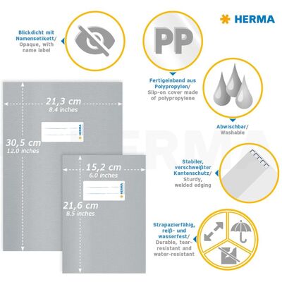 Herma Heft + Block, Heftschoner A5 gedeckt grau (A5) Herma Heft + Block, Heftschoner A5 gedeckt grau (A5)