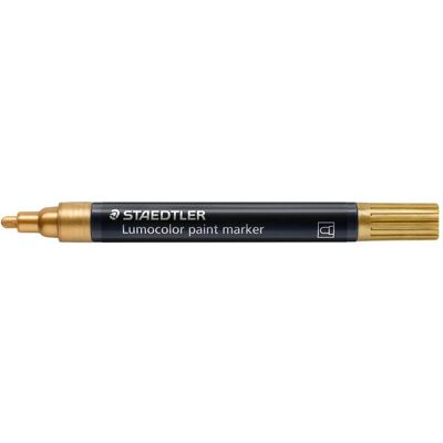 Staedtler Marker, Acrylmarker Lumocolor paint marker, gold Strichstärke: ca (10x) Staedtler Marker, Acrylmarker Lumocolor paint marker, gold Strichstärke: ca (10x)
