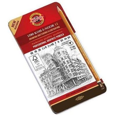 Koh-i-Noor, Bleistift, Graphitstift 1582 (2B, 2H, 4B, 4h, 6B, 6H, F, H, 12x) Koh-i-Noor, Bleistift, Graphitstift 1582 (2B, 2H, 4B, 4h, 6B, 6H, F, H, 12x)