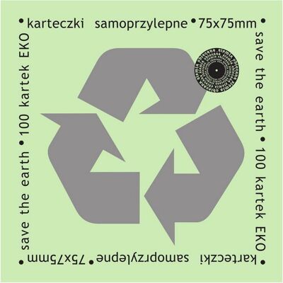 Ziemia Obiecana, Haftnotiz, Öko-Haftnotizen 75x75mm 100K grün (75 x 75 mm) Ziemia Obiecana, Haftnotiz, Öko-Haftnotizen 75x75mm 100K grün (75 x 75 mm)