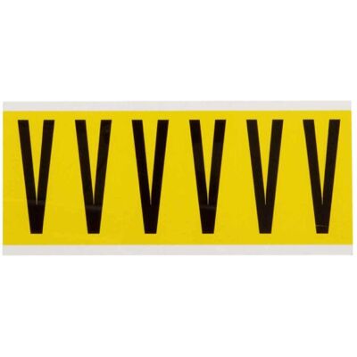 Brady, Etiketten, 3450-V, B-499, Nylongewebe, Buchstabe V, Schwarz auf Gelb, 38 x 89mm, Schrifth. 75mm(25 K. á Brady, Etiketten, 3450-V, B-499, Nylongewebe, Buchstabe V, Schwarz auf Gelb, 38 x 89mm, Schrifth. 75mm(25 K. á
