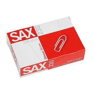SAX, Büroklammer, Büroklammer spitze Form 26mm Metall verzinkt 100 St./Pack. (100x) SAX, Büroklammer, Büroklammer spitze Form 26mm Metall verzinkt 100 St./Pack. (100x)